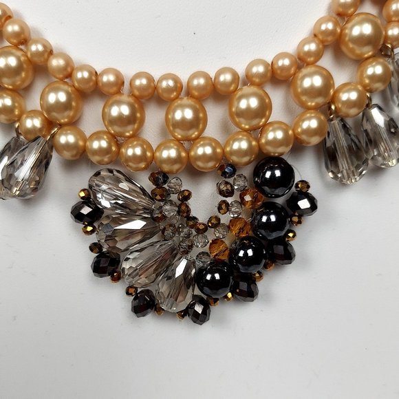 NWT BALLET BRAND FAUX PEARL AND CRYSTAL "BEE" NECKLACE - Picture 6 of 9